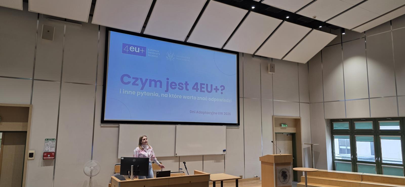 Natalia Zi&oacute;łkowska (4EU+ Local Office, University of Warsaw) presenting the 4EU+ Alliance